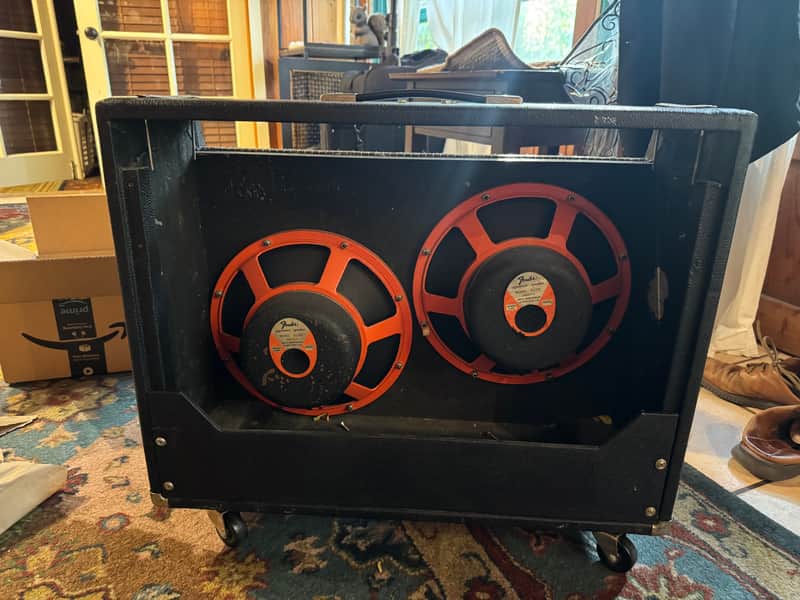 1974 Fender Twin Reverb Cabinet with pair of JBL D120f Orange speakers - Non Functioning