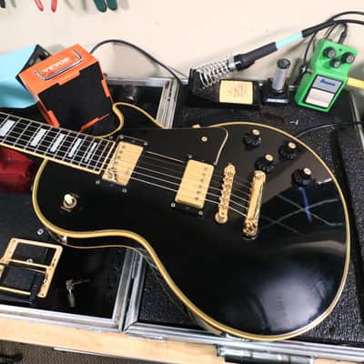 1973 Gibson Les Paul Custom Ebony Black Beauty *Headstock Repair* image 16