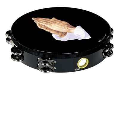 10" DOUBLE ROW EVANGELICAL TAMBOURINE WITH PRAYING HANDS REMO image 2