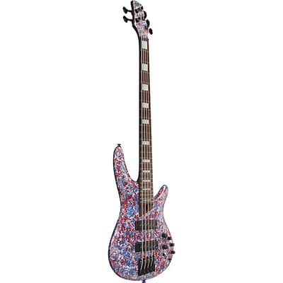 Ibanez Premium SR5A250 USA 250th Anniversary 5-String Electric Bass Guitar - Red, White, and Blue w/ Bag image 6