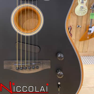 Fender American Acoustasonic Telecaster Ebony Fingerboard, Black image 1