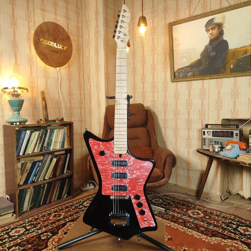 Krunk Ani Style Black Custom Guitar Soviet Era Reissue Rare USSR Retro image 1
