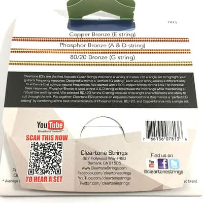 Cleartone Guitar Strings EQ Acoustic Hybrid Metal Blend Medium 13-56 image 2