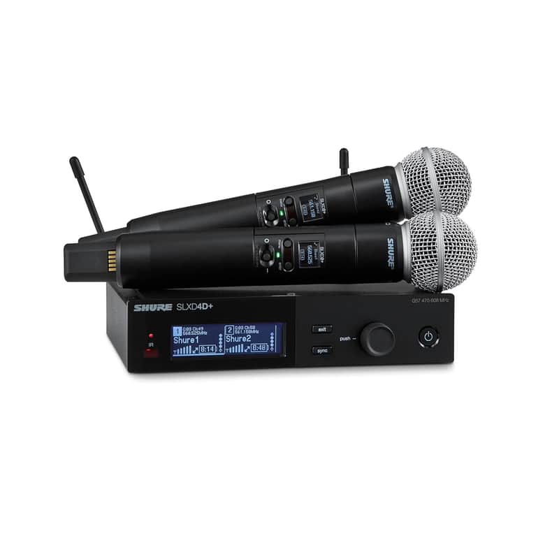 Shure SLXD24D+/58-G57 SLXD Plus Dual HH Dig System with two SM58 Tx Freq G57 image 1