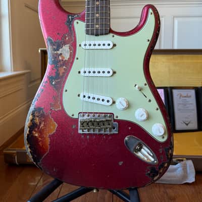 2026 Fender Custom Shop ‘61 Stratocaster SR25 Super Heavy Relic - Red Sparkle over 3 Tone Sunburst image 2