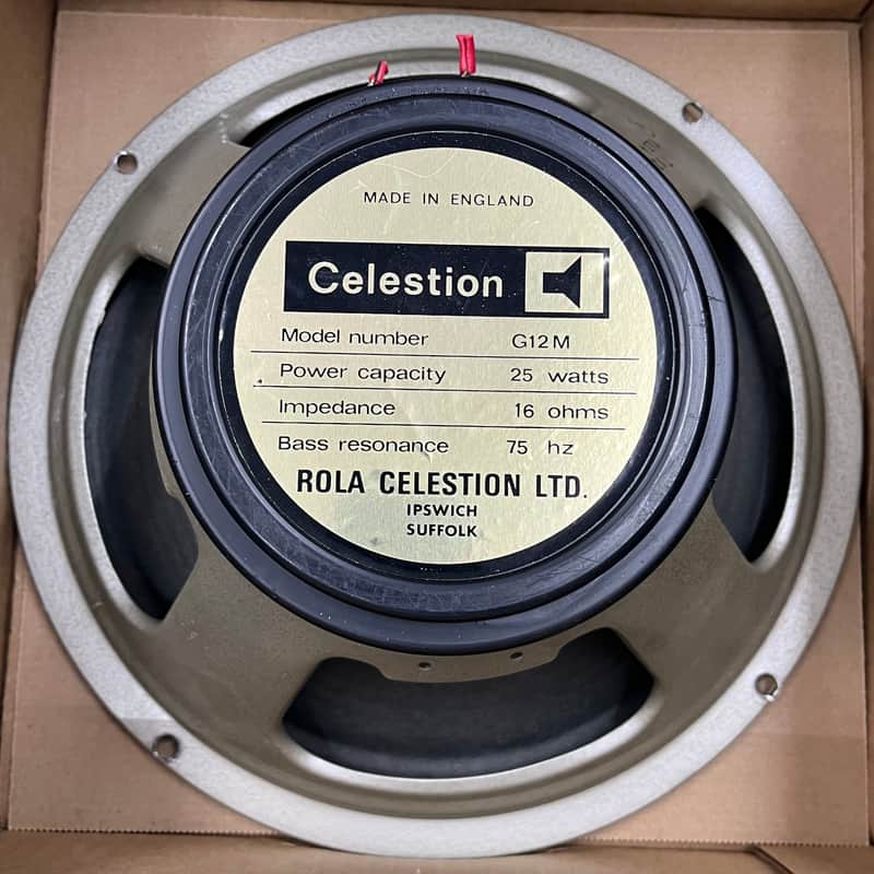 Celestion G12M Black Back 25w 16ohm 75Hz 12” Speaker 1978 image 1