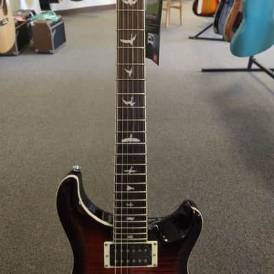 New 2025 PRS Paul Reed Smith SE Custom 24 Semi-Hollow Piezo Electric Guitar - Orange Tiger Smokeburst with PRS SE Gigbag image 4
