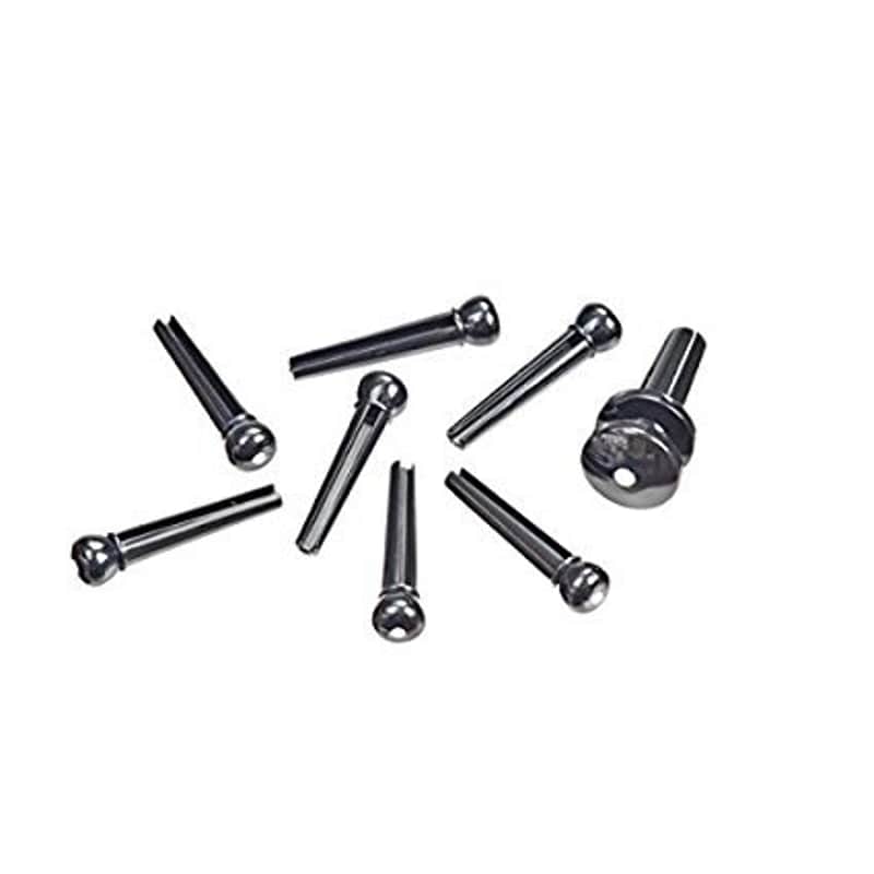 Planet Waves ABS Thermoplastic Bridge/End Pin Set Black w/ Ivory Dot image 1