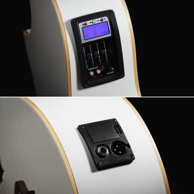 Lindo Left Handed White Dove V2 Electro Acoustic Guitar with Preamp / Tuner / EQ and Padded Gigbag image 3
