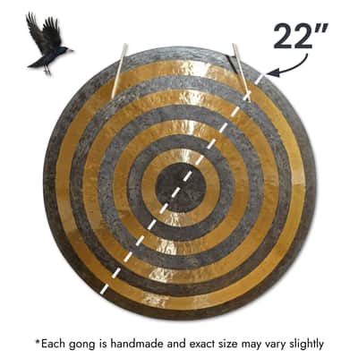 28" (D#2+45) Sun Gong by Raven Sounds, Handmade Bronze Wind Gong, Free Mallet image 8