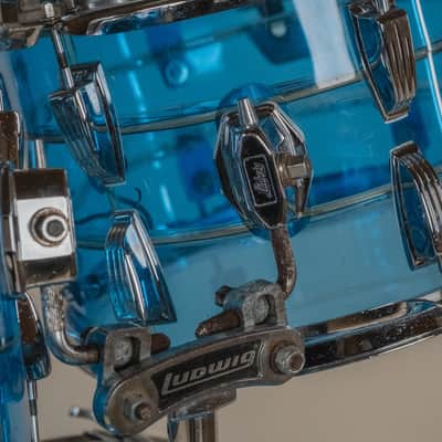 1970s Ludwig Vistalite Tivoli Pattern A 'Big Beat' in Blue/Blue/Blue - 14x22, 16x16, 9x13, 8x12, 5x14sn image 9