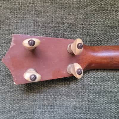 Vintage 1920s–1930s Unbranded Banjo Ukulele Banjolele 4-String Metal Pot image 6