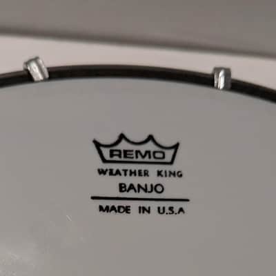 Vintage USA Banjo Rim w/ Head 16 Lug Remo USA 11" Phenolic Resin Hoop 5 String image 2