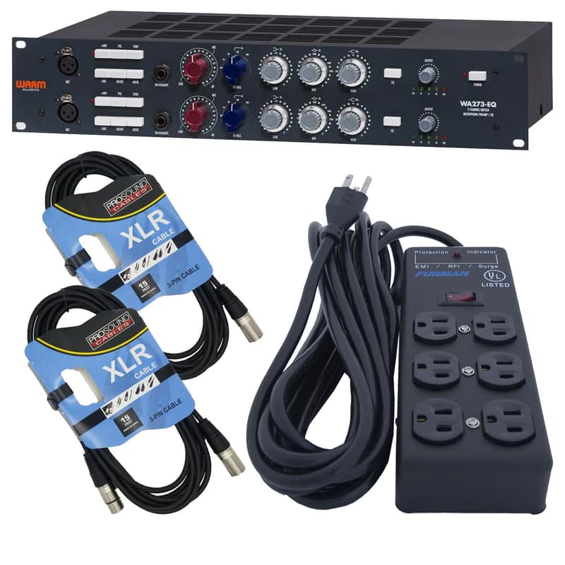 Warm Audio WA273-EQ 2-channel Microphone Preamplifier, Furman SS-6B 6, (2) XLR Cables Bundle image 1