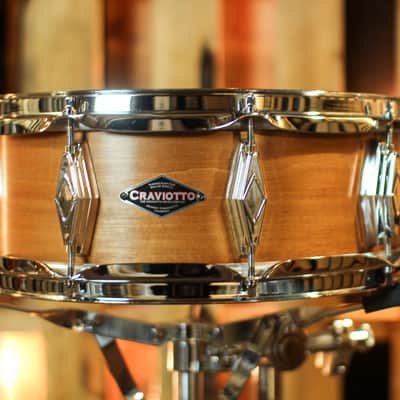 Craviotto 5x14 Custom Shop 10-Lug Mahogany Satin Oil Snare Drum image 1