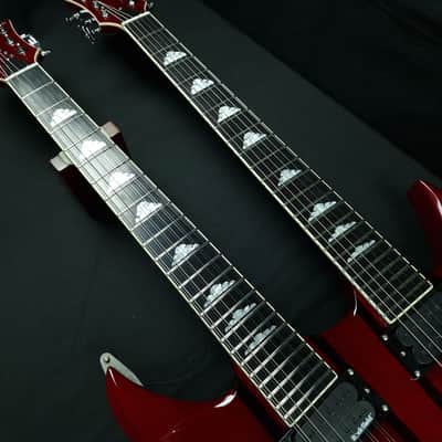 B.C. Rich Bich Legacy Double Neck 2009 Trans Red Made in Korea Rockfield Mafia pickups + OHSC image 15