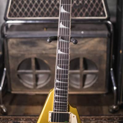 ESP LTD KH-V Kirk Hammett Signature Electric Guitar - Metallic Gold with Hardshell Case image 4