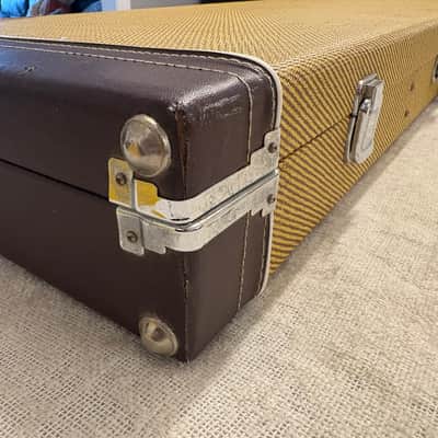 1999 Danelectro Tweed Hardshell Case + Key Yellow Plush Interior Out of Production Fits U1 / U2 / U3 / DC Models & More image 14