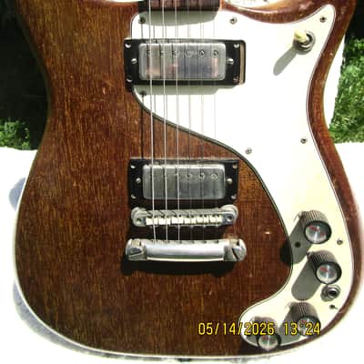 Gibson Epiphone Wilshire Guitar, 1965, Rare Red Fox Finish, 2 Mini HB Pickups. Case, All Original image 4