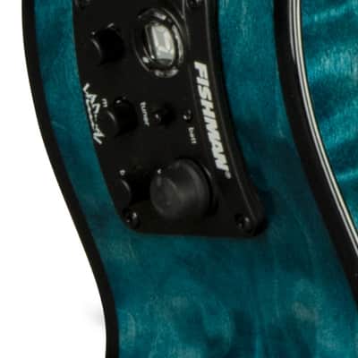 Lanikai QM-BLCET Tenor Electro-Cutaway Quilted Maple (Blue Stain) Ukulele with Styro Case image 4