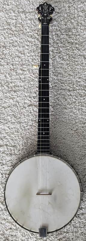 1899 S.S. Stewart Special Thoroughbred 5 string Open Back Banjo with hard case image 1