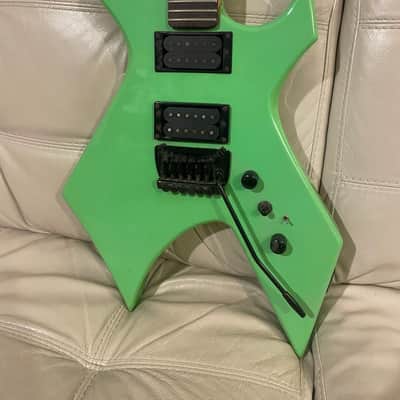RARE Vintage Neon Green B.C. Rich Platinum Series Warlock w/ Matching Reverse Headstock (Needs TLC) image 2
