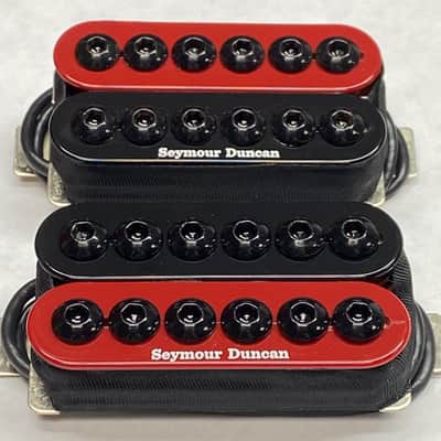 Seymour Duncan Invader 6 String Humbucker Pickup Set In RED/BLACK ZEBRA SH-8b & SH-8n Neck & Bridge image 1