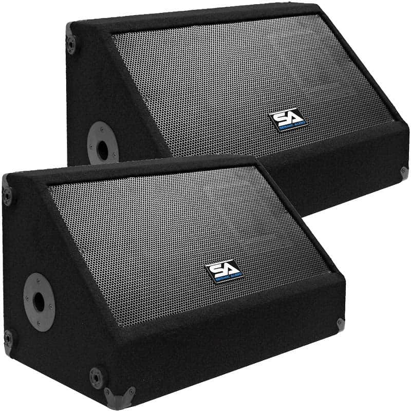 Seismic Audio SA-10MX Passive 1x10" 300w Floor Monitor Wedge Speakers w/ Titanium Horns (Pair) image 1