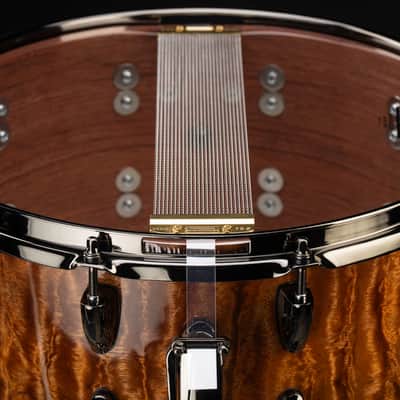 The Seven Six Drum Company Waterfall Bubinga Ultra Thin Reso Series 7x14 Custom Solid Stave Snare Drum image 8