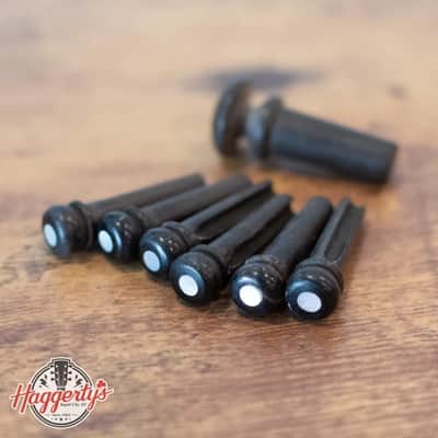 D'Addario PWPS9 Premium Grade Bridge End Pins, Ebony image 1