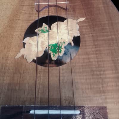 Solid Koa Pineapple Tenor Ukulele With Raised Hibiscus Sound Hole (SCJ - Jazz Hat # 146) image 5