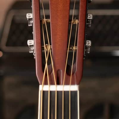 National Style 1 Baritone Tricone Resonator, Slimline Pickup - Antique Brass with Hardshell Case image 5
