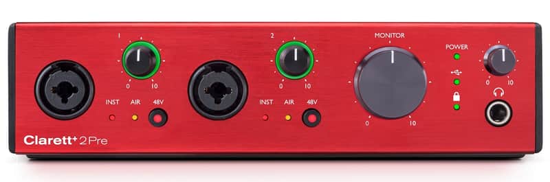 Focusrite Clarett+ 2Pre USB-C Audio Recording Interface, 2 Mic Preamps/JFET/ADAT image 1