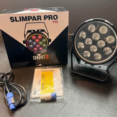 (8)Chauvet SlimPAR Pro Pix Hex-Color DMX RGBAW+UV Par Wash Light Fixtures image 1