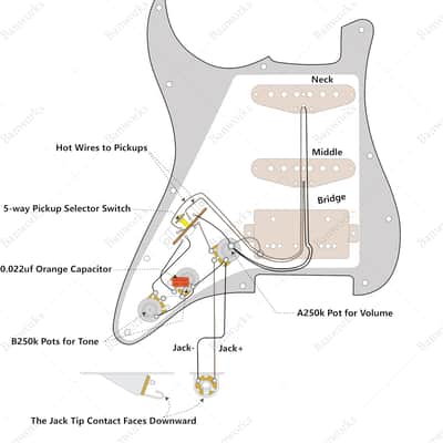 3Ply Loaded HSS Strat Pickguard Vintage Hot F '50s Tones Prewired Pickguard with Staggered Alnico 5 Fiber Bobbin SSH Pickups for Fender Stratocaster Strat ST JT/HBZC-03 Vintage Hot White image 4