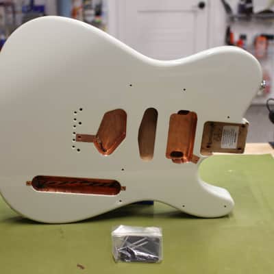 Warmoth Telecaster Body, Roasted Alder, Olympic White, Gotoh image 1