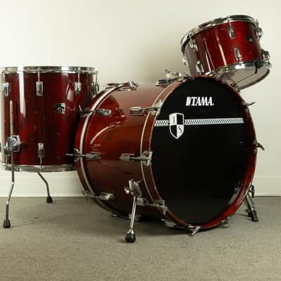 1980s Tama Cherry Wine 14x22 8.5x13 and 16x16 Drum Set image 1
