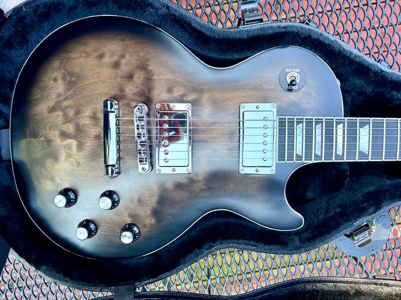 Gibson Mark Morton Signature Les Paul Modern Quilt 2026 - Translucent Ebony Burst Satin