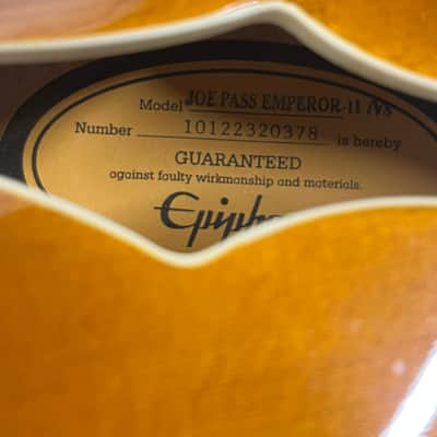 Epiphone Joe Pass Emperor-II Hollow Body Electric Guitar with Case image 22