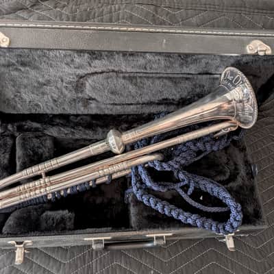 RON COLLIER ULTRA-RARE 'OLD GUARD' FIFE & DRUM CORPS CEREMONIAL TRUMPET w/CASE #10 image 3