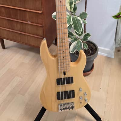 ESP Surveyor 5 Bass Natural Ash EMG Five String Pro Artist Studio Bass 2010 OHSC MIJ Japan Precision-Jazz Body image 5