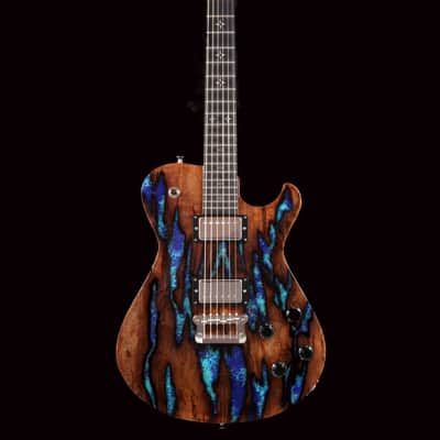 Knaggs Kenai T2 Spalted Maple/Lapis Stone Singlecut Natural-Blue image 2