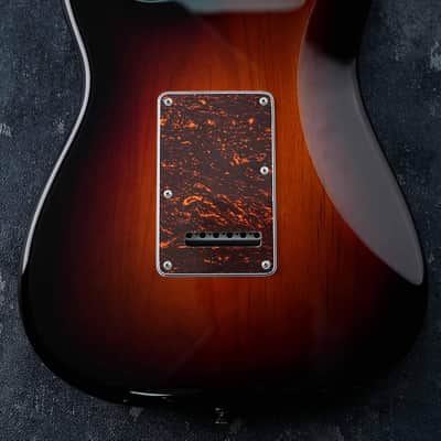 SSS 11 Holes Strat Electric Guitar Pickguard and BackPlate Set for Fender US/Mexico Made Standard Stratocaster Modern Style Electric Guitar Parts,4Ply Red Tortoise image 6