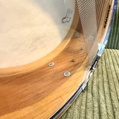 Vintage 1958 Slingerland Radio King Student Model 5.5x14 8-Lug Snare — Blue/Silver Duco — Dated Shell, New Evans Heads (Video Demo) image 9