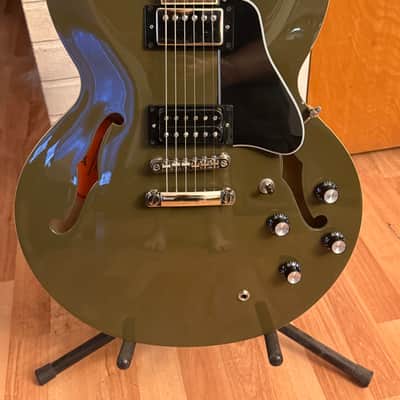 Epiphone ES-335 "Inspired by Gibson" - Olive Drab with hardshell case image 2