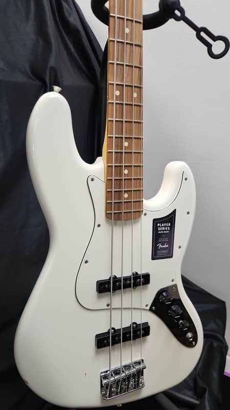 Open Box Fender Player Jazz Electric Bass Guitar - Pau Ferro Fingerboard - Polar white image 1
