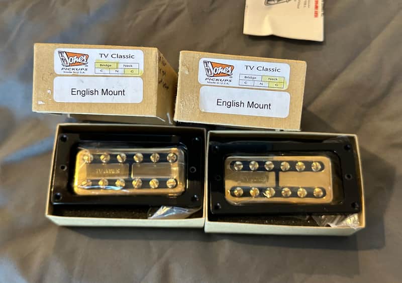 TV Jones TV Classic English Mount Pickup Set in Gold. With pickup rings (#1) image 1