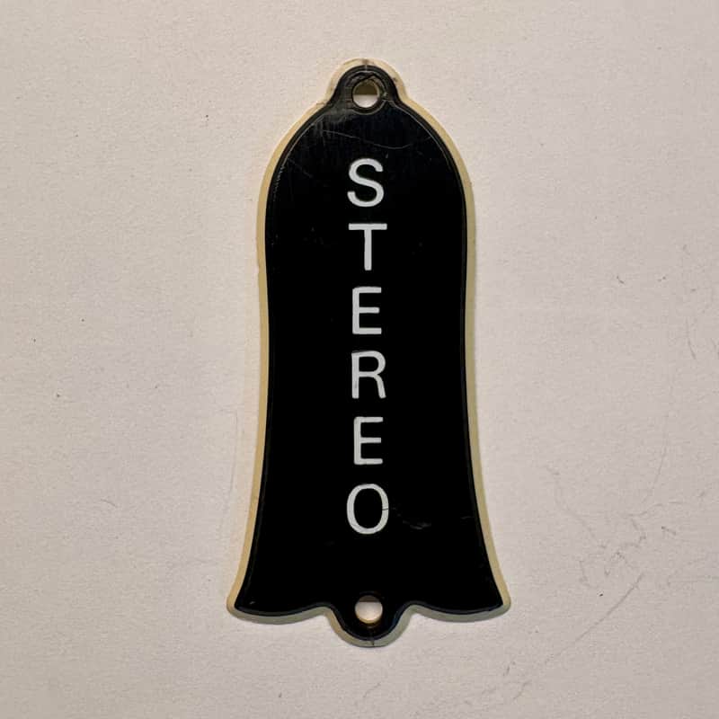 Vintage 1960s Gibson "Stereo" Truss Rod Cover - 2-Ply B/W image 1