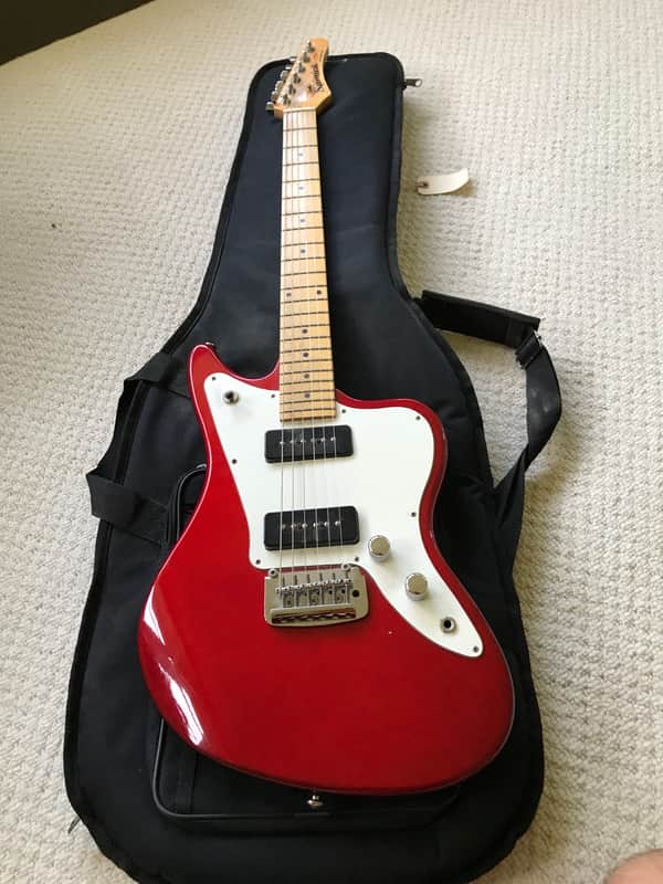 Samick JAD-25 Offset Guitar P90 Red Sparkle | Reverb
