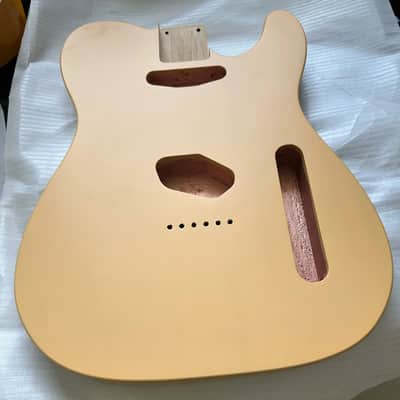 Vintage Yellow Cream Alder Tele Style Guitar Body, Nitro Satin Finish image 3